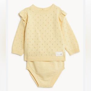 M&S Baby girl cotton knitted set NWT